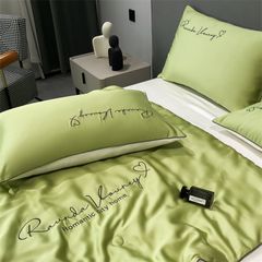 4Pcs Satin Babric | RomanticLove Standard Bedsets Summer Blanket | ID 4PCSSFARBRICROMA010