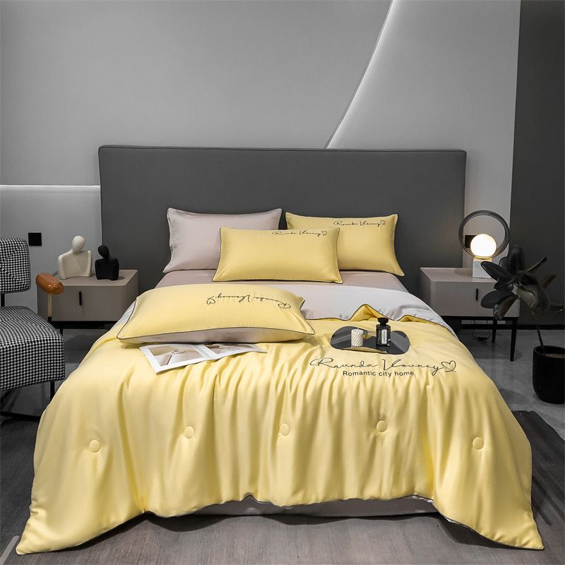 4Pcs Satin Babric | RomanticLove Standard Bedsets Summer Blanket | ID 4PCSSFARBRICROMA011