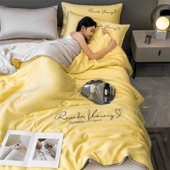 4Pcs Satin Babric | Romantic Love Standard Bedsets Summer Blanket | ID 4PCSROMANLOVE11