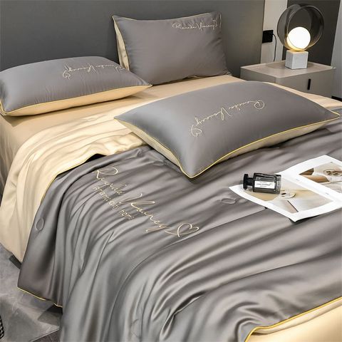 4Pcs Satin Babric | RomanticLove Standard Bedsets Summer Blanket | ID 4PCSSFARBRICROMA012