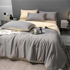 4Pcs Satin Babric | Romantic Love Standard Bedsets Summer Blanket | ID 4PCSROMANLOVE12