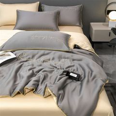 4Pcs Satin Babric | Romantic Love Standard Bedsets Summer Blanket | ID 4PCSROMANLOVE12