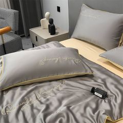 4Pcs Satin Babric | Romantic Love Standard Bedsets Summer Blanket | ID 4PCSROMANLOVE12