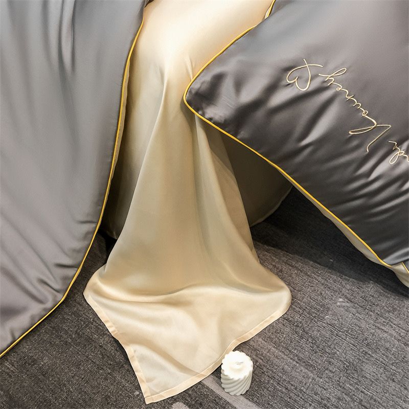 4Pcs Satin Babric | RomanticLove Standard Bedsets Summer Blanket | ID 4PCSSFARBRICROMA012