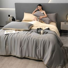 4Pcs Satin Babric | Romantic Love Standard Bedsets Summer Blanket | ID 4PCSROMANLOVE12
