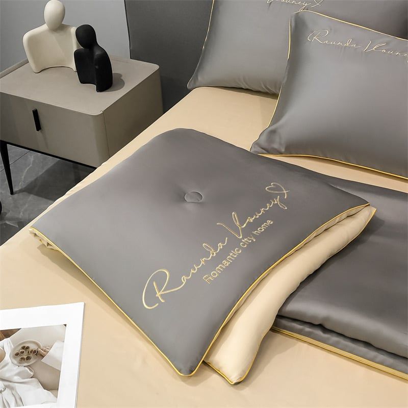 4Pcs Satin Babric | RomanticLove Standard Bedsets Summer Blanket | ID 4PCSSFARBRICROMA012