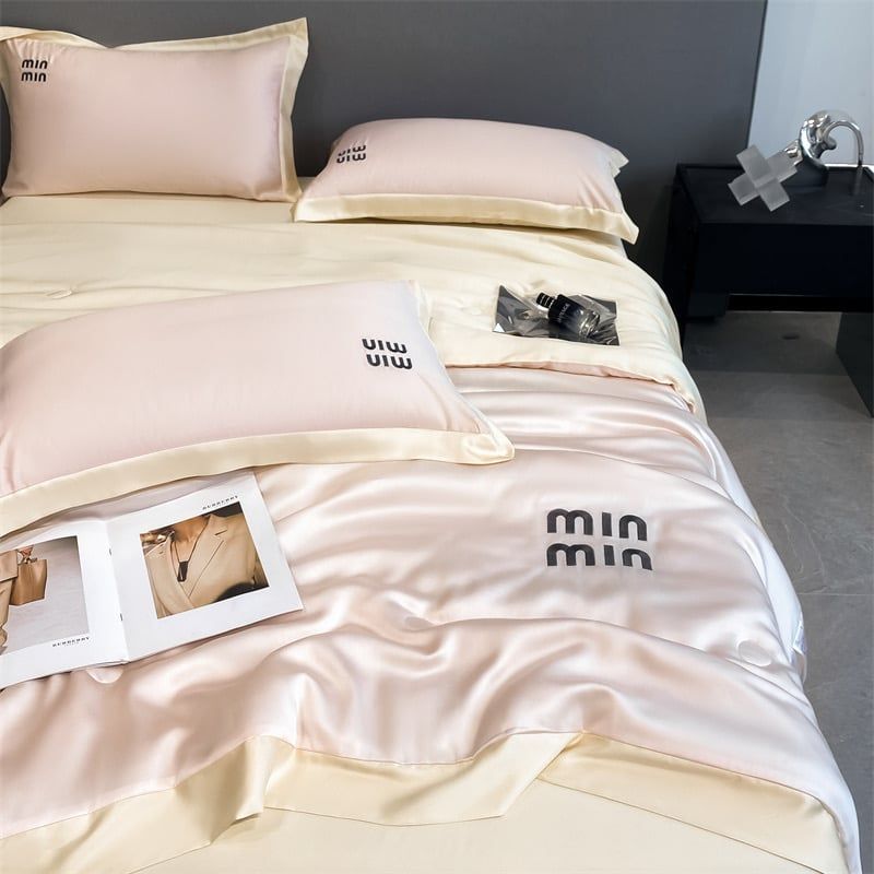 4Pcs Satin Babric | MinMin Standard Bedsets Summer Blanket | ID 4PCSSFARBRICMIN001