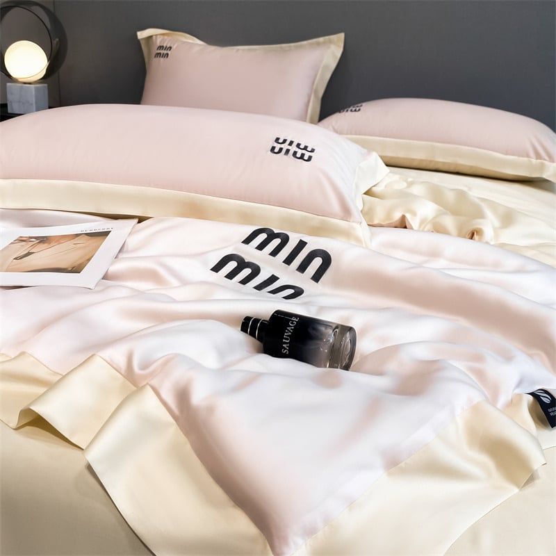 4Pcs Satin Babric | MinMin Standard Bedsets Summer Blanket | ID 4PCSSFARBRICMIN001