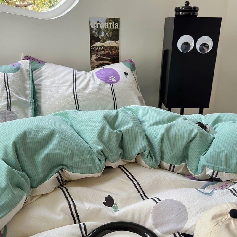4Pcs Cloud Linen | Set Đũi Mây Phong cách trẻ trung hiện đại | ID 4PCSCLOUDLINE04