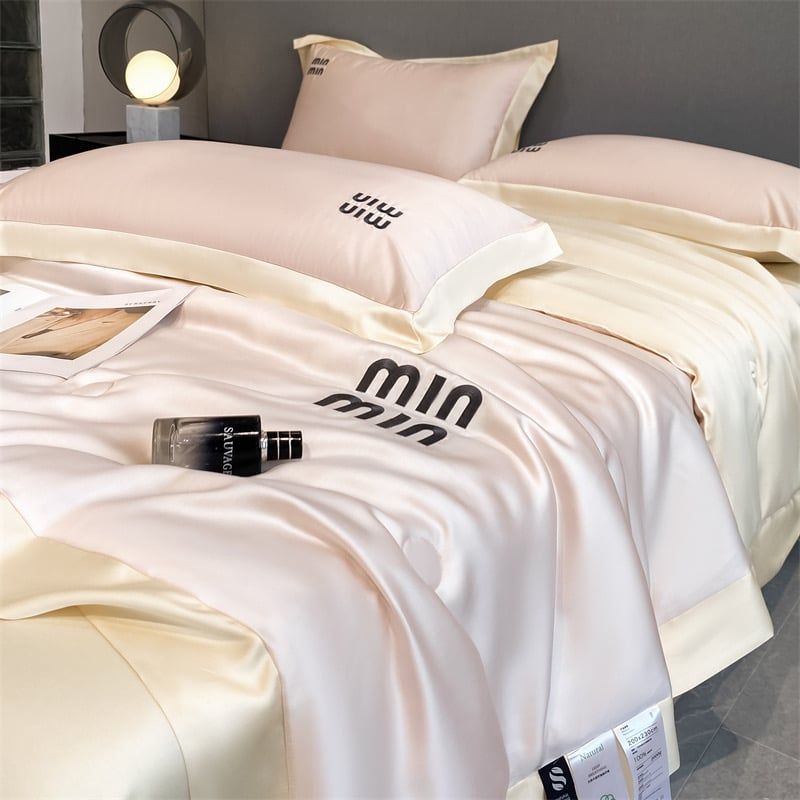 4Pcs Satin Babric | MinMin Standard Bedsets Summer Blanket | ID 4PCSSFABRICMIN01
