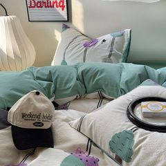 4Pcs Cloud Linen | Set Đũi Mây Phong cách trẻ trung hiện đại | ID 4PCSCLOUDLINE04