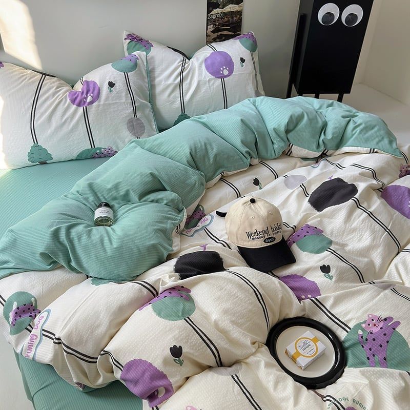 4Pcs Cloud Linen | Set Đũi Mây Phong cách trẻ trung hiện đại | ID 4PCSCLOUDLINE04