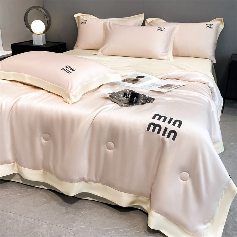 4Pcs Satin Babric | MinMin Standard Bedsets Summer Blanket | ID 4PCSSFABRICMIN01