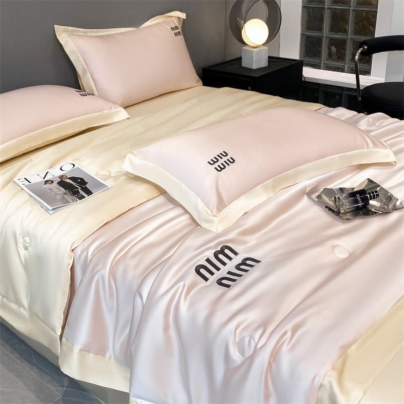 4Pcs Satin Babric | MinMin Standard Bedsets Summer Blanket | ID 4PCSSFARBRICMIN001