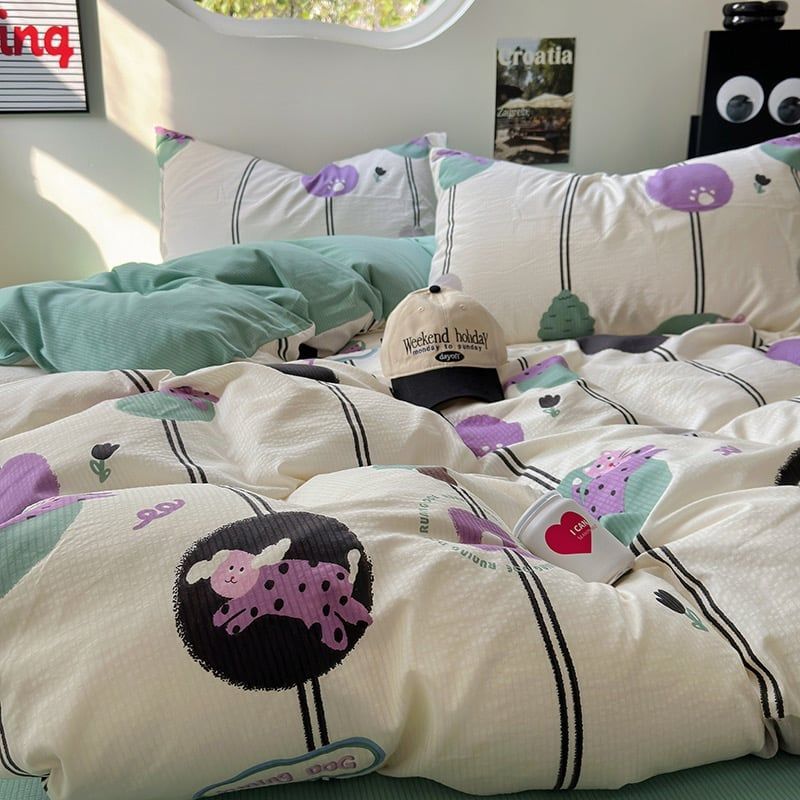 4Pcs Cloud Linen | Set Đũi Mây Phong cách trẻ trung hiện đại | ID 4PCSCLOUDLINE04