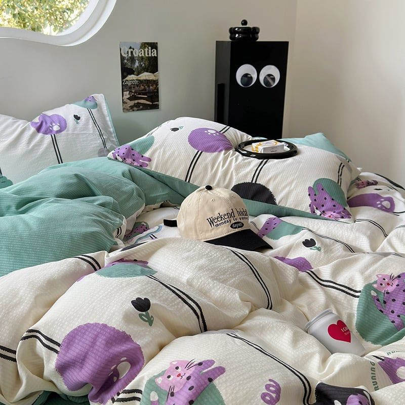 4Pcs Cloud Linen | Set Đũi Mây Phong cách trẻ trung hiện đại | ID 4PCSCLOUDLINE04