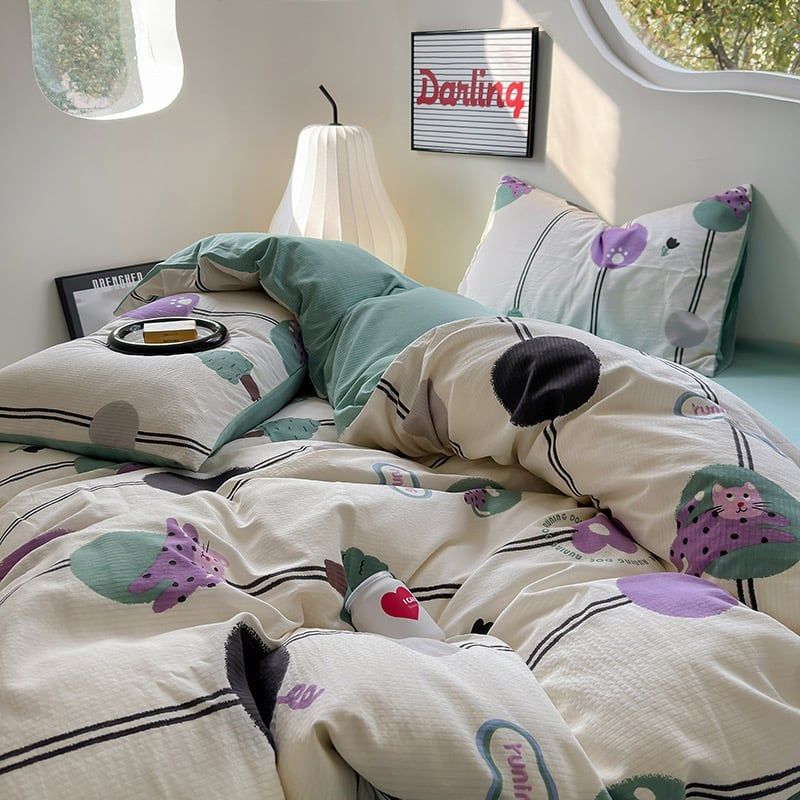 4Pcs Cloud Linen | Set Đũi Mây Phong cách trẻ trung hiện đại | ID 4PCSCLOUDLINE04