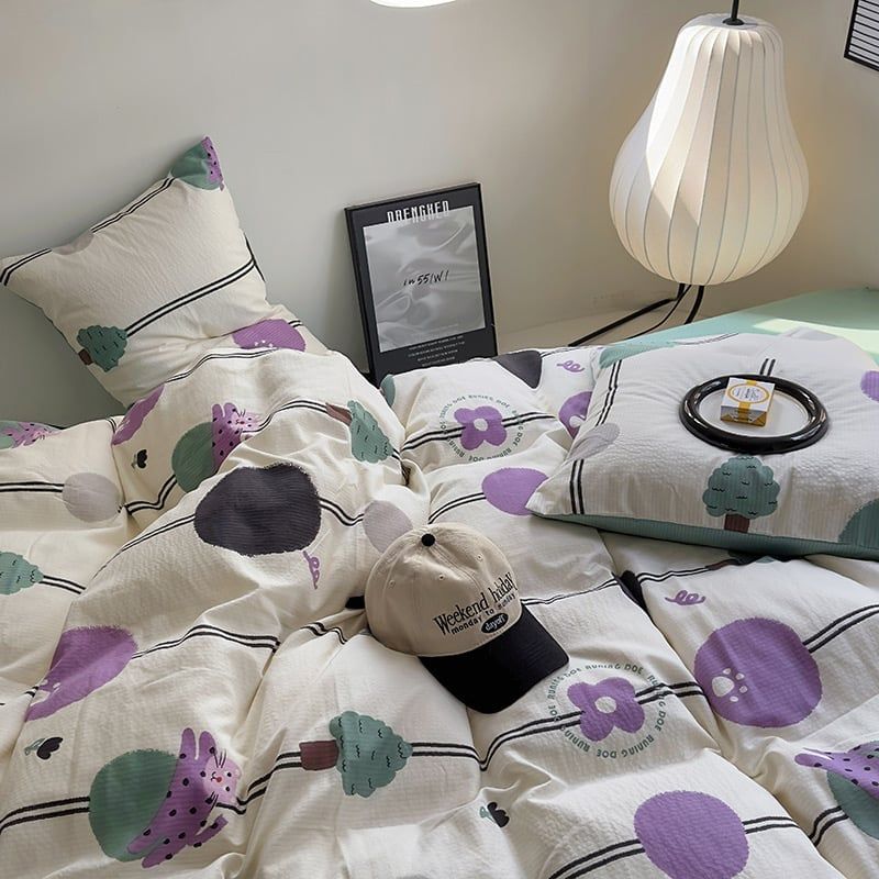 4Pcs Cloud Linen | Set Đũi Mây Phong cách trẻ trung hiện đại | ID 4PCSCLOUDLINE04