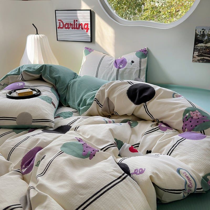 4Pcs Cloud Linen | Set Đũi Mây Phong cách trẻ trung hiện đại | ID 4PCSCLOUDLINE04