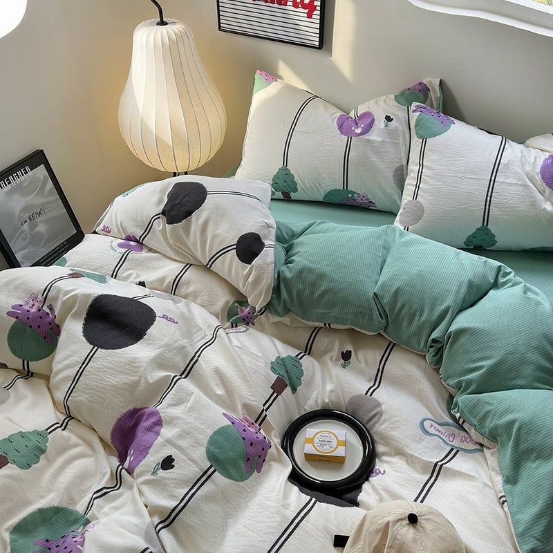 4Pcs Cloud Linen | Set Đũi Mây Phong cách trẻ trung hiện đại | ID 4PCSCLOUDLINE04
