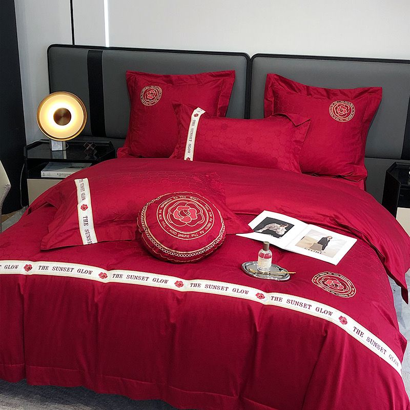 The Sunset Glow Album RedWedding Colection 120S Egyptian Silk (4Pcs)