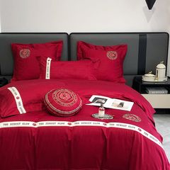 The Sunset Glow Album RedWedding Colection 120S Egyptian Silk (4Pcs)