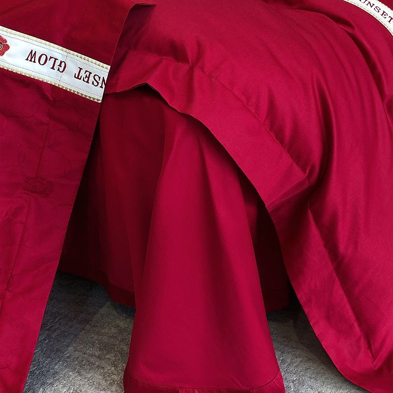 The Sunset Glow Album RedWedding Colection 120S Egyptian Silk (4Pcs)