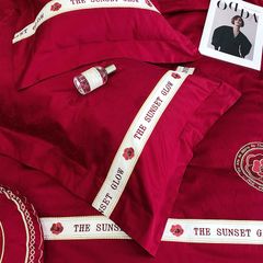 The Sunset Glow Album RedWedding Colection 120S Egyptian Silk (4Pcs)