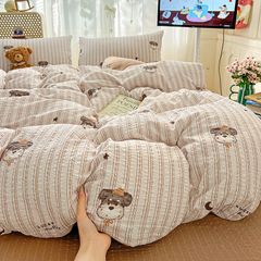 4Pcs PreCloud Linen | Set Đũi Xu Kem Style trẻ trung hiện đại | ID 4PCSPRECLOUD01