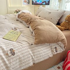 4Pcs PreCloud Linen | Set Đũi Xu Kem Style trẻ trung hiện đại | ID 4PCSPRECLOUD01