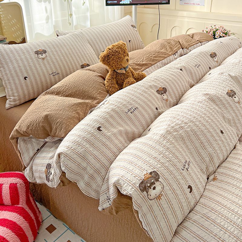 4Pcs PreCloud Linen | Set Đũi Xu Kem Style trẻ trung hiện đại | ID 4PCSPRECLOUD01