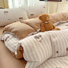 4Pcs PreCloud Linen | Set Đũi Xu Kem Style trẻ trung hiện đại | ID 4PCSPRECLOUD01