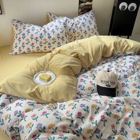 4Pcs Cloud Linen | Set Đũi Mây Phong cách trẻ trung hiện đại | ID 4PCSCLOUDLINE01