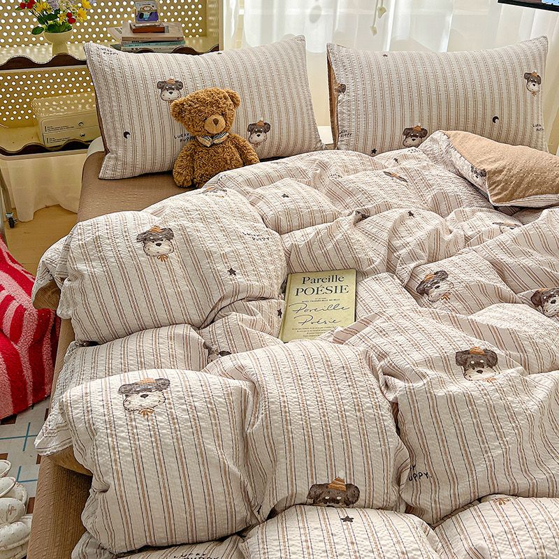 4Pcs PreCloud Linen | Set Đũi Xu Kem Style trẻ trung hiện đại | ID 4PCSPRECLOUD01