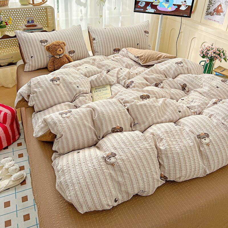 4Pcs PreCloud Linen | Set Đũi Xu Kem Style trẻ trung hiện đại | ID 4PCSPRECLOUD01