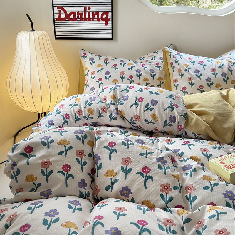 4Pcs Cloud Linen | Set Đũi Mây Phong cách trẻ trung hiện đại | ID 4PCSCLOUDLINE01