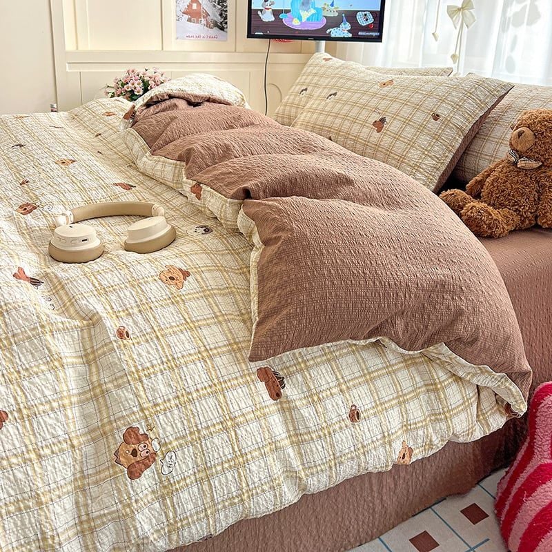 4Pcs PreCloud Linen | Set Đũi Xu Kem Style trẻ trung hiện đại | ID 4PCSPRECLOUD02