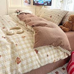 4Pcs PreCloud Linen | Set Đũi Xu Kem Style trẻ trung hiện đại | ID 4PCSPRECLOUD02