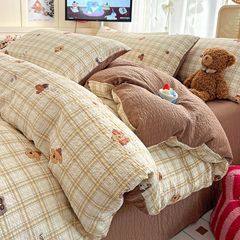 4Pcs PreCloud Linen | Set Đũi Xu Kem Style trẻ trung hiện đại | ID 4PCSPRECLOUD02
