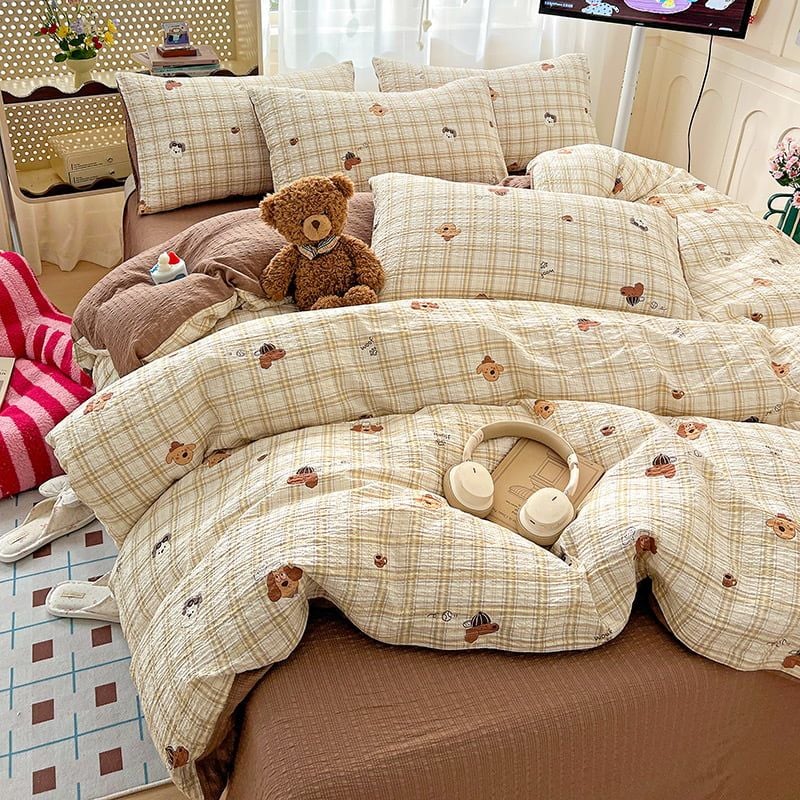 4Pcs PreCloud Linen | Set Đũi Xu Kem Style trẻ trung hiện đại | ID 4PCSPRECLOUD02