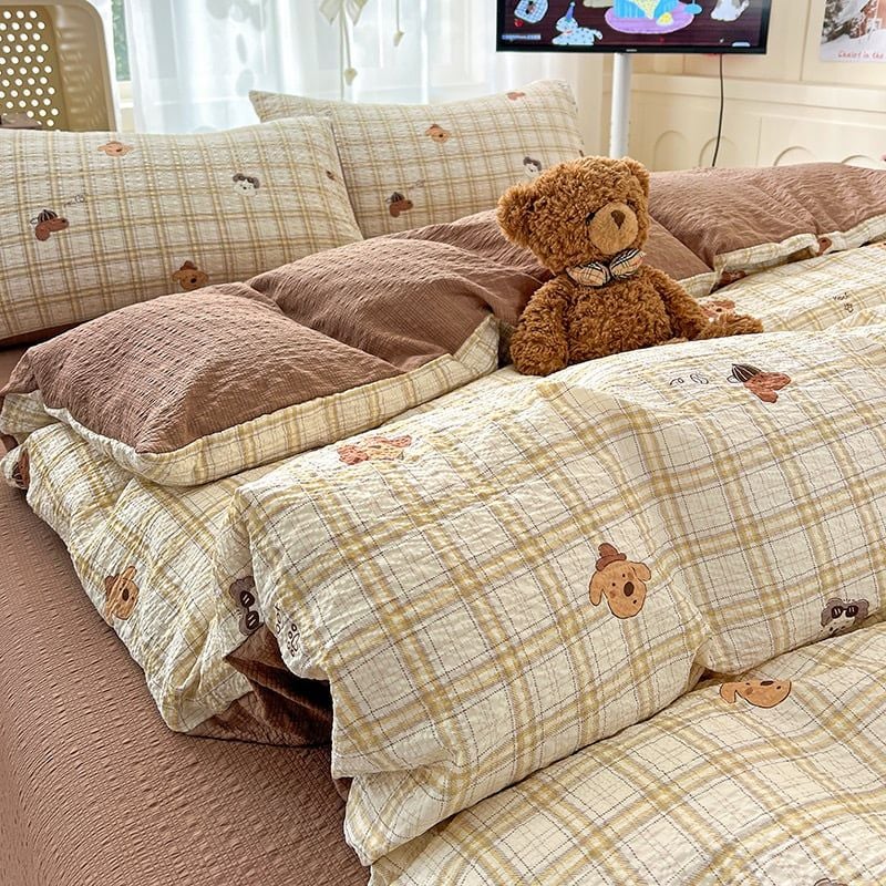 4Pcs PreCloud Linen | Set Đũi Xu Kem Style trẻ trung hiện đại | ID 4PCSPRECLOUD02