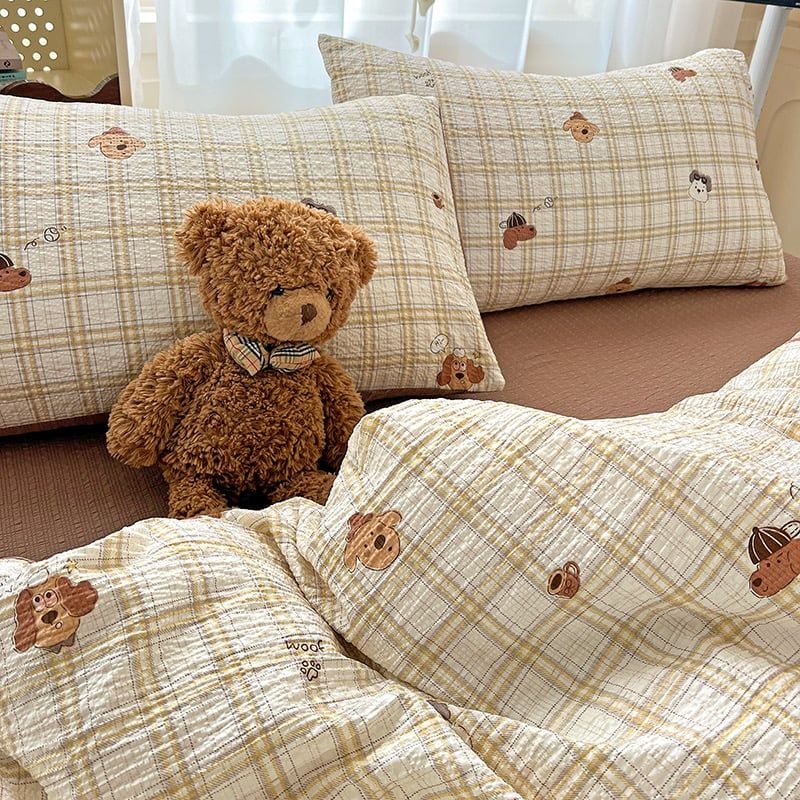 4Pcs PreCloud Linen | Set Đũi Xu Kem Style trẻ trung hiện đại | ID 4PCSPRECLOUD02