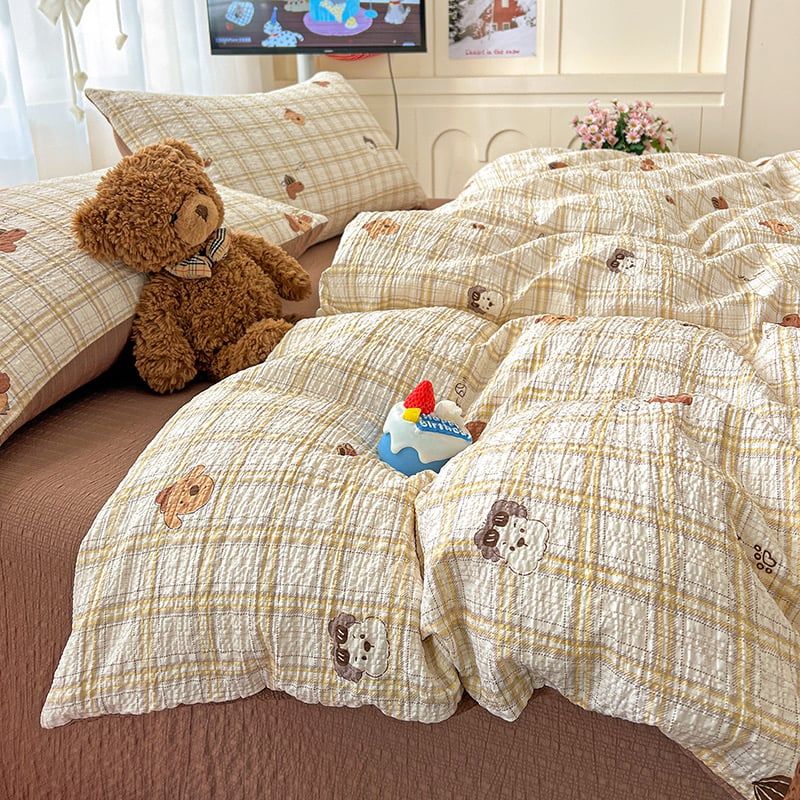 4Pcs PreCloud Linen | Set Đũi Xu Kem Style trẻ trung hiện đại | ID 4PCSPRECLOUD02