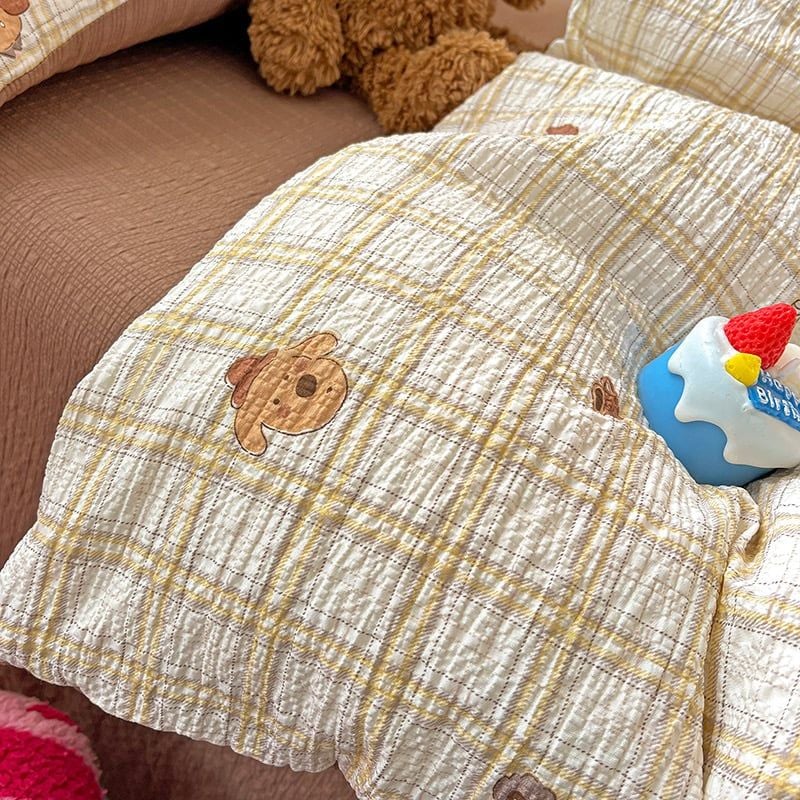 4Pcs PreCloud Linen | Set Đũi Xu Kem Style trẻ trung hiện đại | ID 4PCSPRECLOUD02
