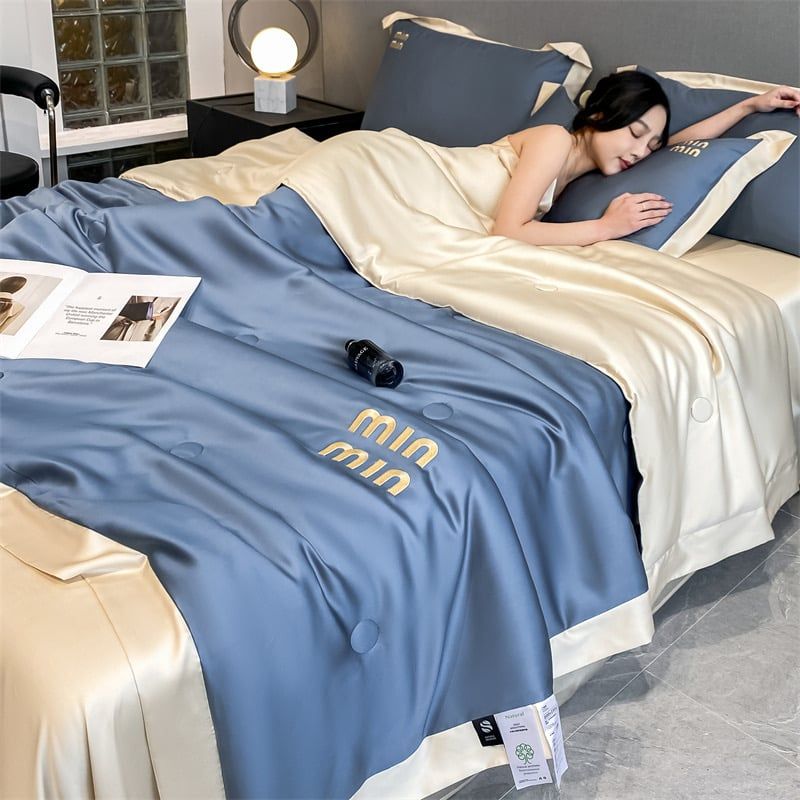 4Pcs Satin Babric | MinMin Standard Bedsets Summer Blanket | ID 4PCSSFABRICMIN02