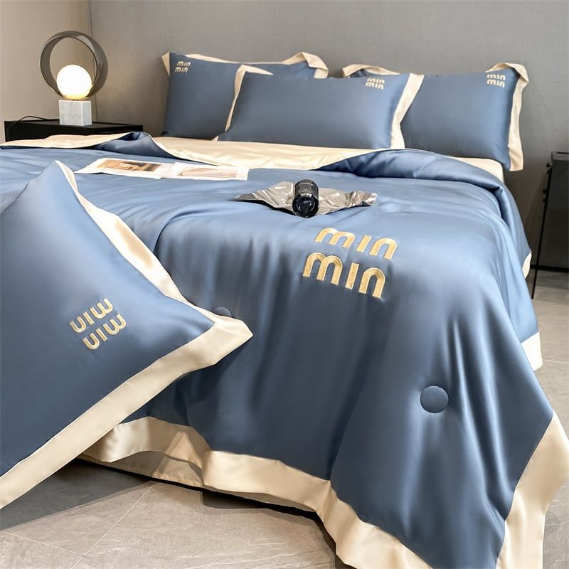 4Pcs Satin Babric | MinMin Standard Bedsets Summer Blanket | ID 4PCSSFABRICMIN02
