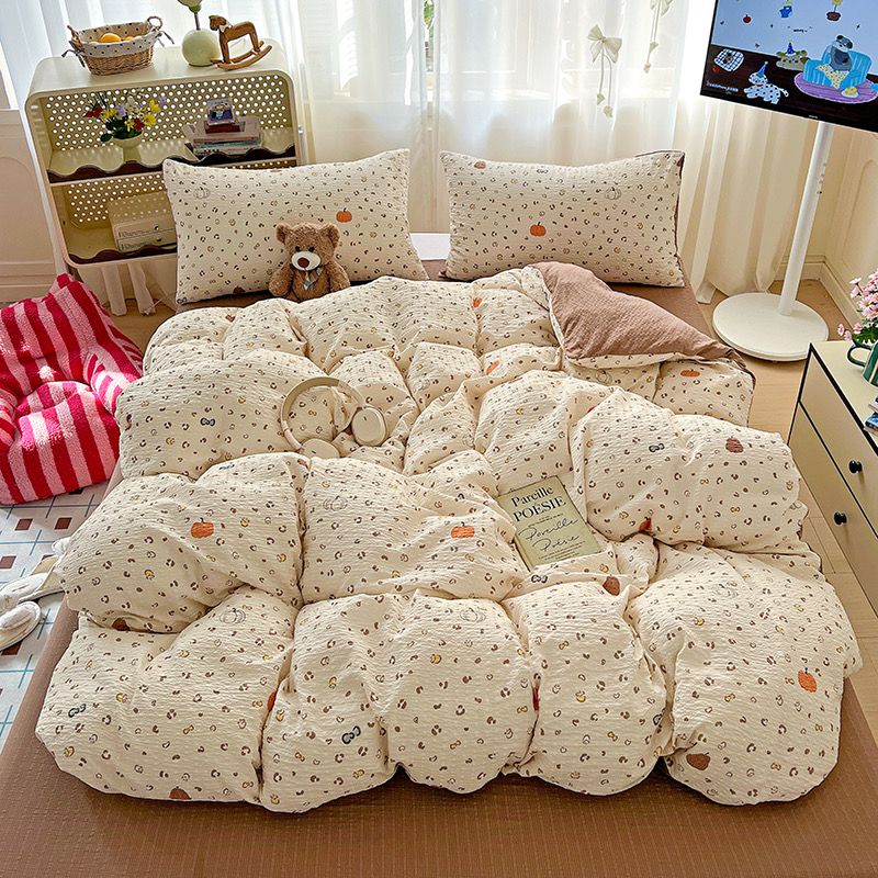 4Pcs PreCloud Linen | Set Đũi Xu Kem Style trẻ trung hiện đại | ID 4PCSPRECLOUD03