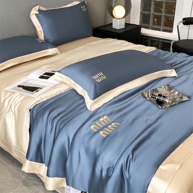4Pcs Satin Babric | MinMin Standard Bedsets Summer Blanket | ID 4PCSSFABRICMIN02