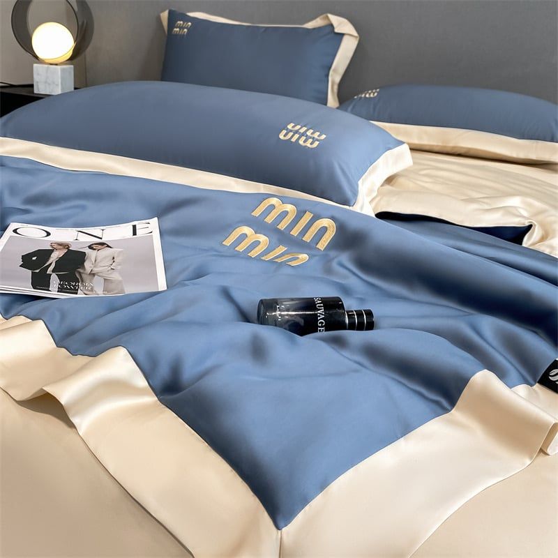 4Pcs Satin Babric | MinMin Standard Bedsets Summer Blanket | ID 4PCSSFABRICMIN02