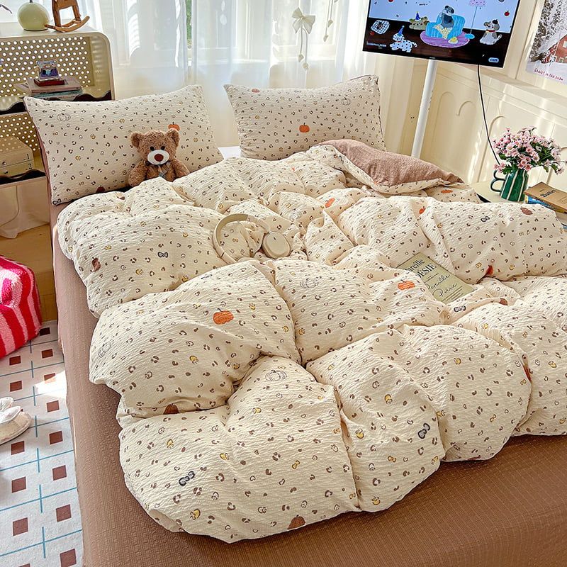 4Pcs PreCloud Linen | Set Đũi Xu Kem Style trẻ trung hiện đại | ID 4PCSPRECLOUD03